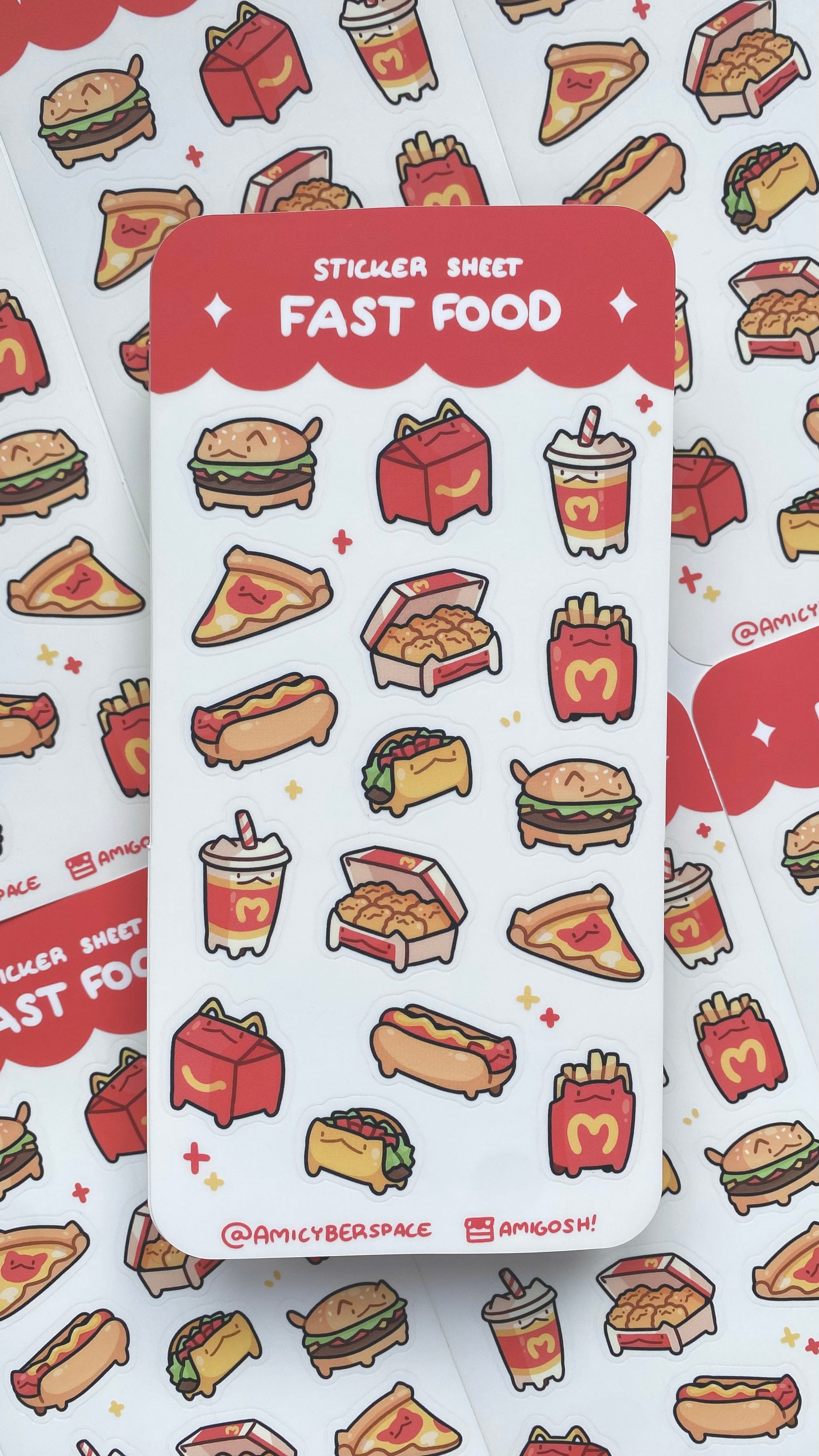 〖 Fast Food Cats 〗Sticker Sheet
