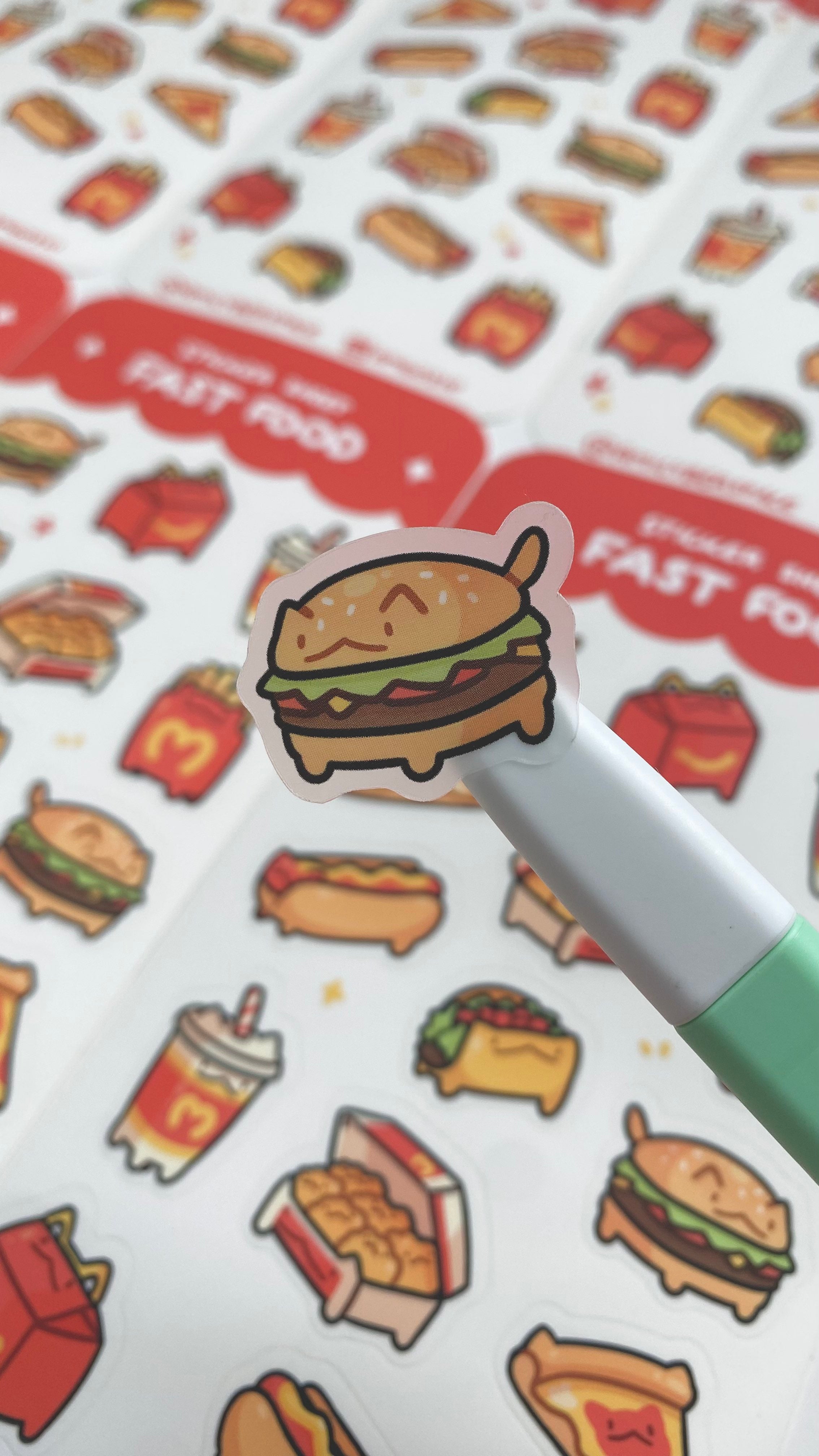 〖 Fast Food Cats 〗Sticker Sheet