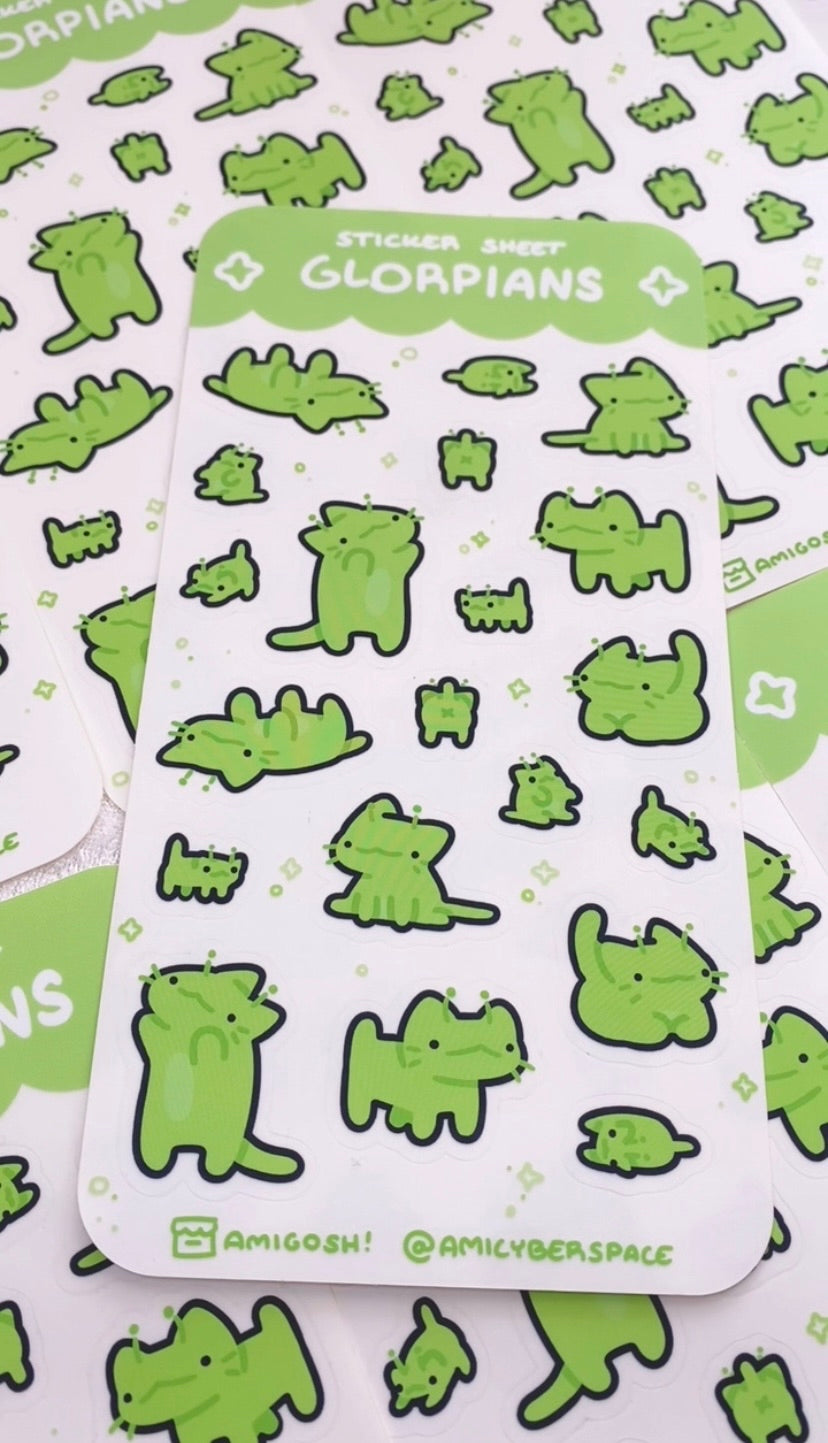 〖 Glorp 〗Alien Cat Sticker Sheet