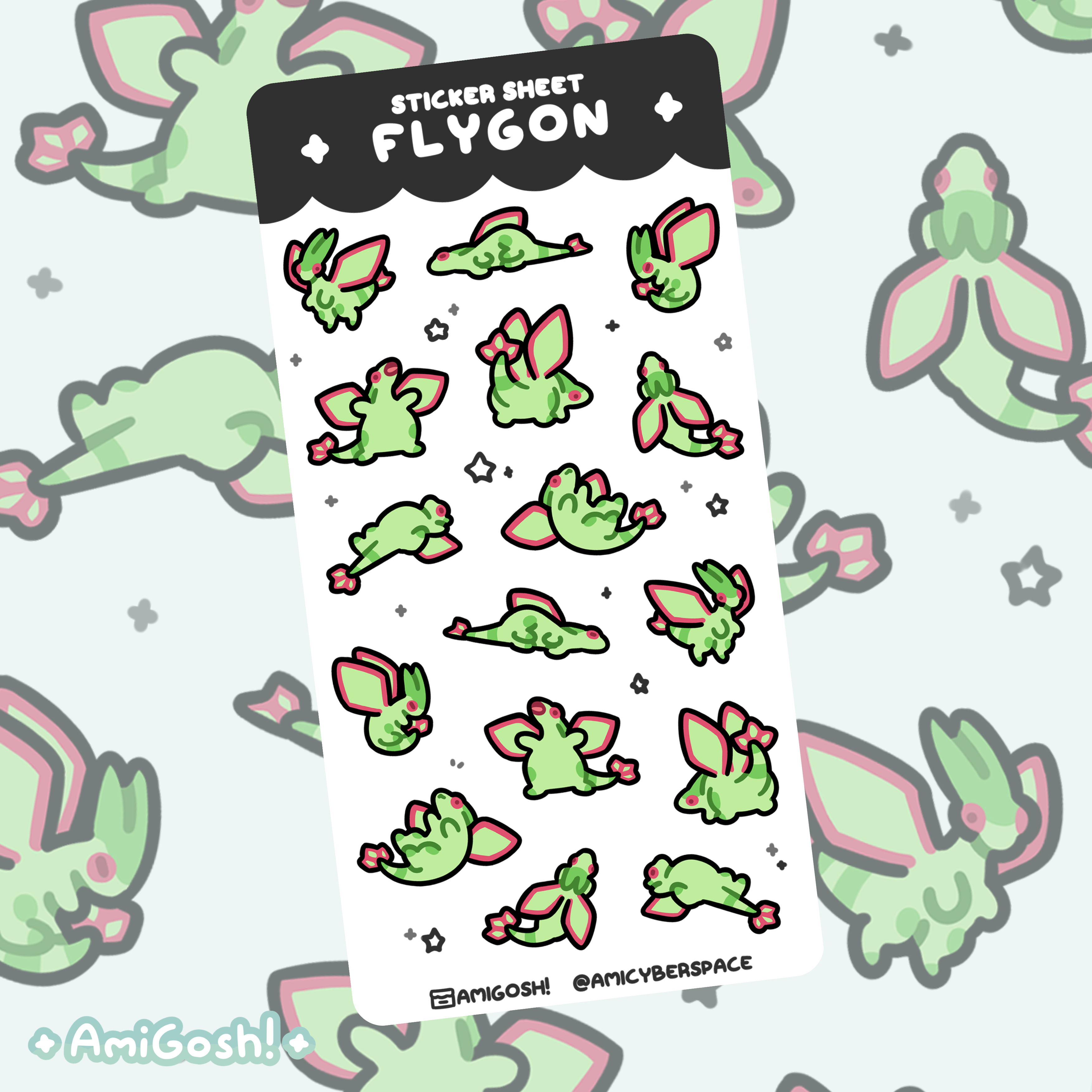 〖 Pokemon 〗Flygon Sticker Sheet