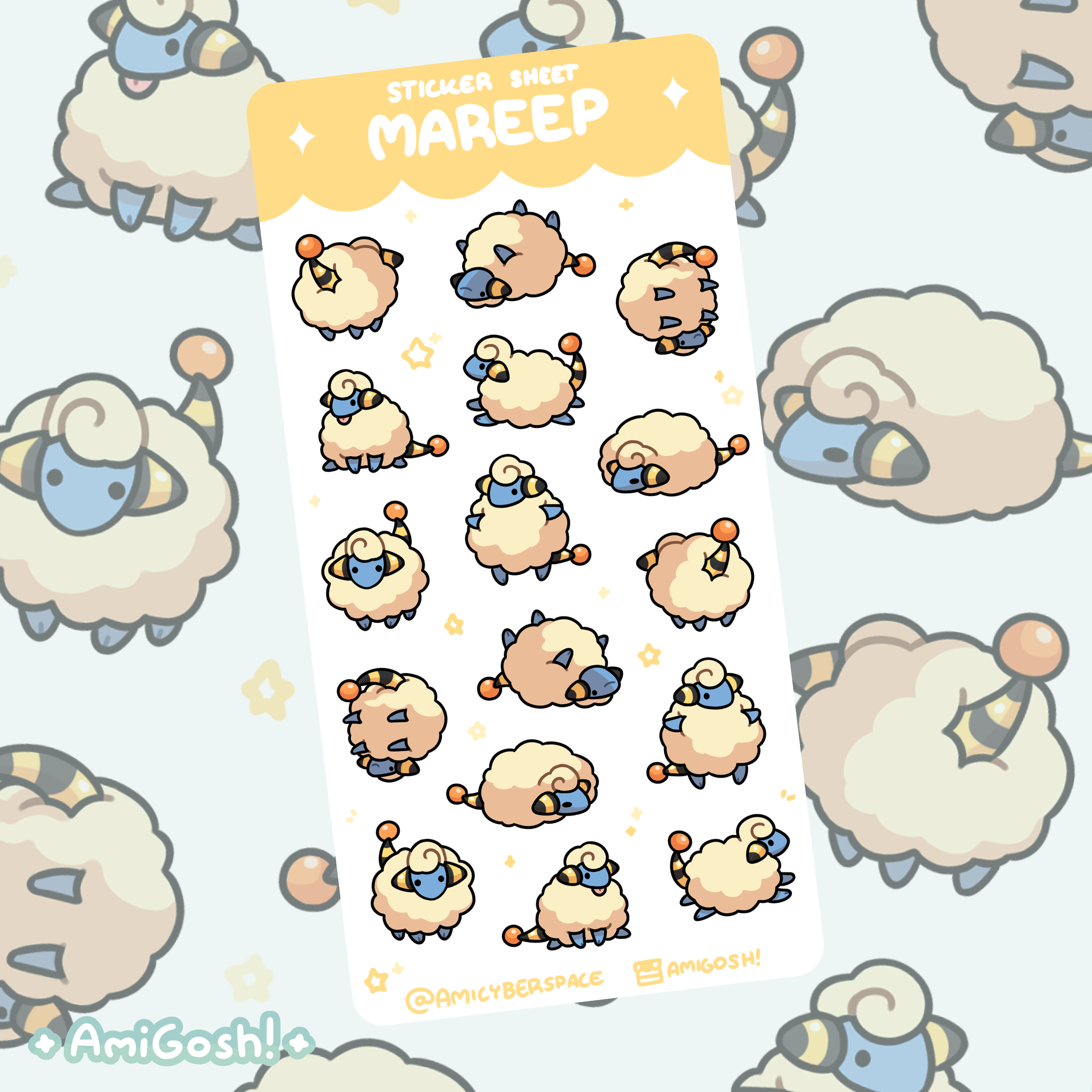 〖 Pokemon 〗Mareep Sticker Sheet