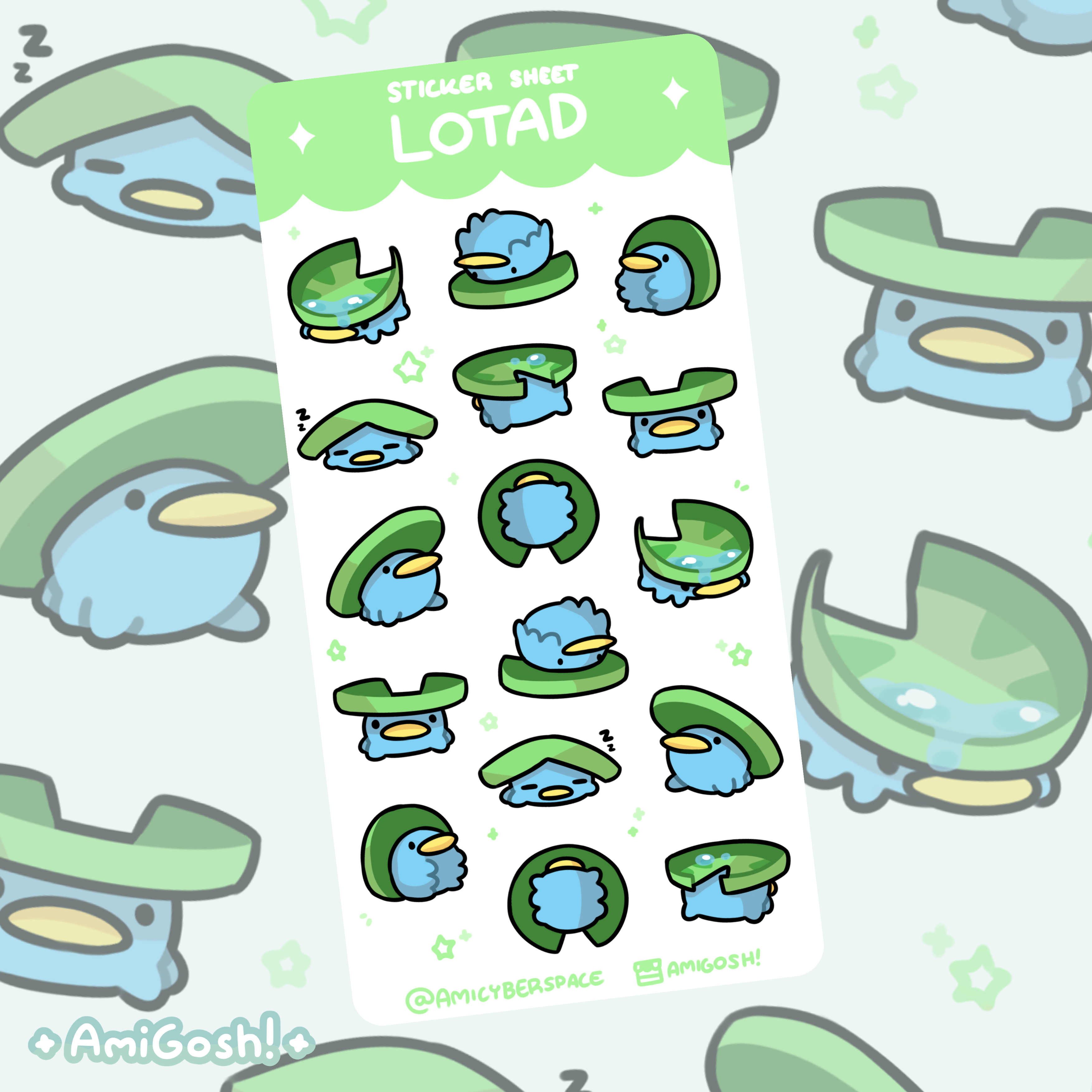〖 Pokemon 〗Lotad Sticker Sheet