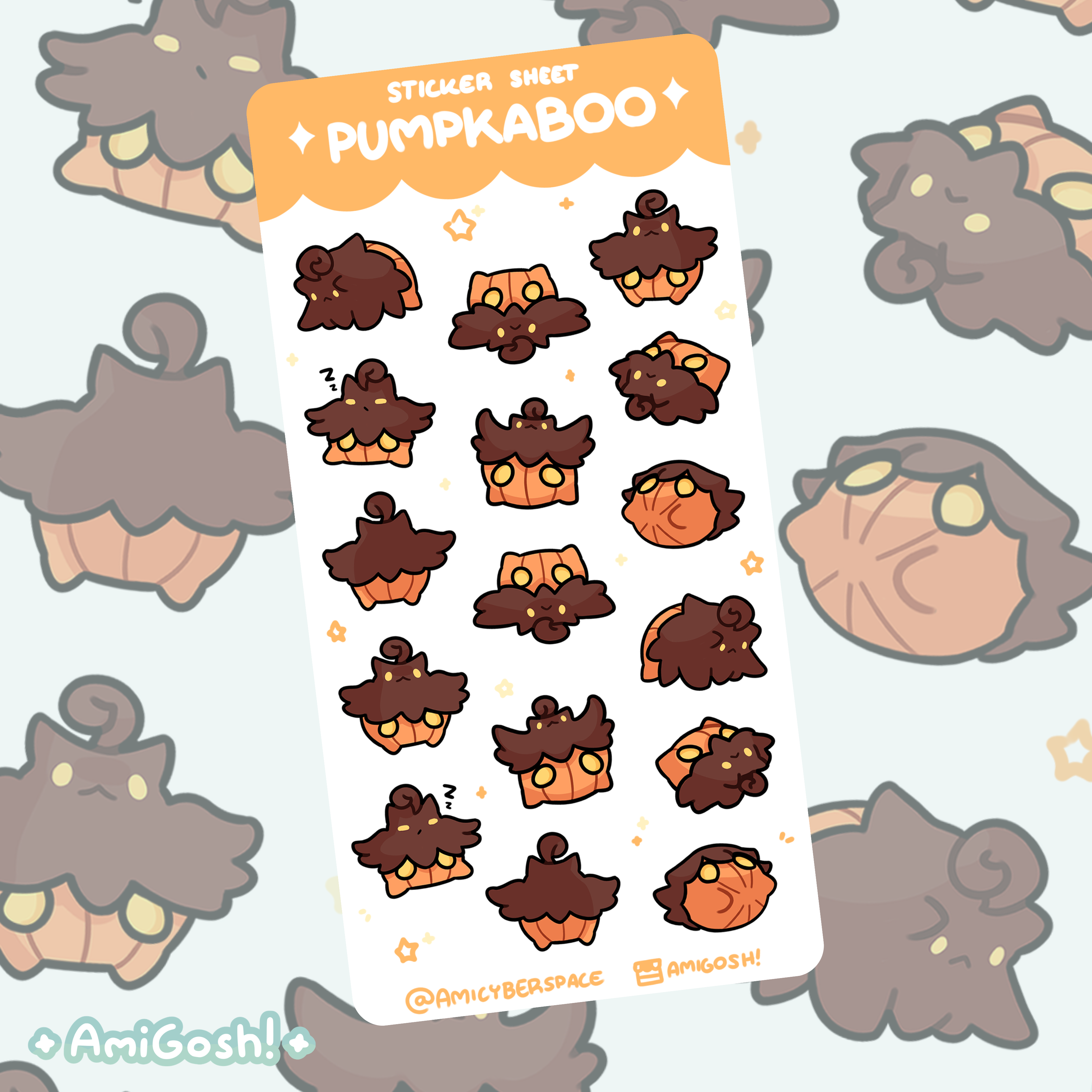〖 Pokemon 〗Pumpkaboo Sticker Sheet