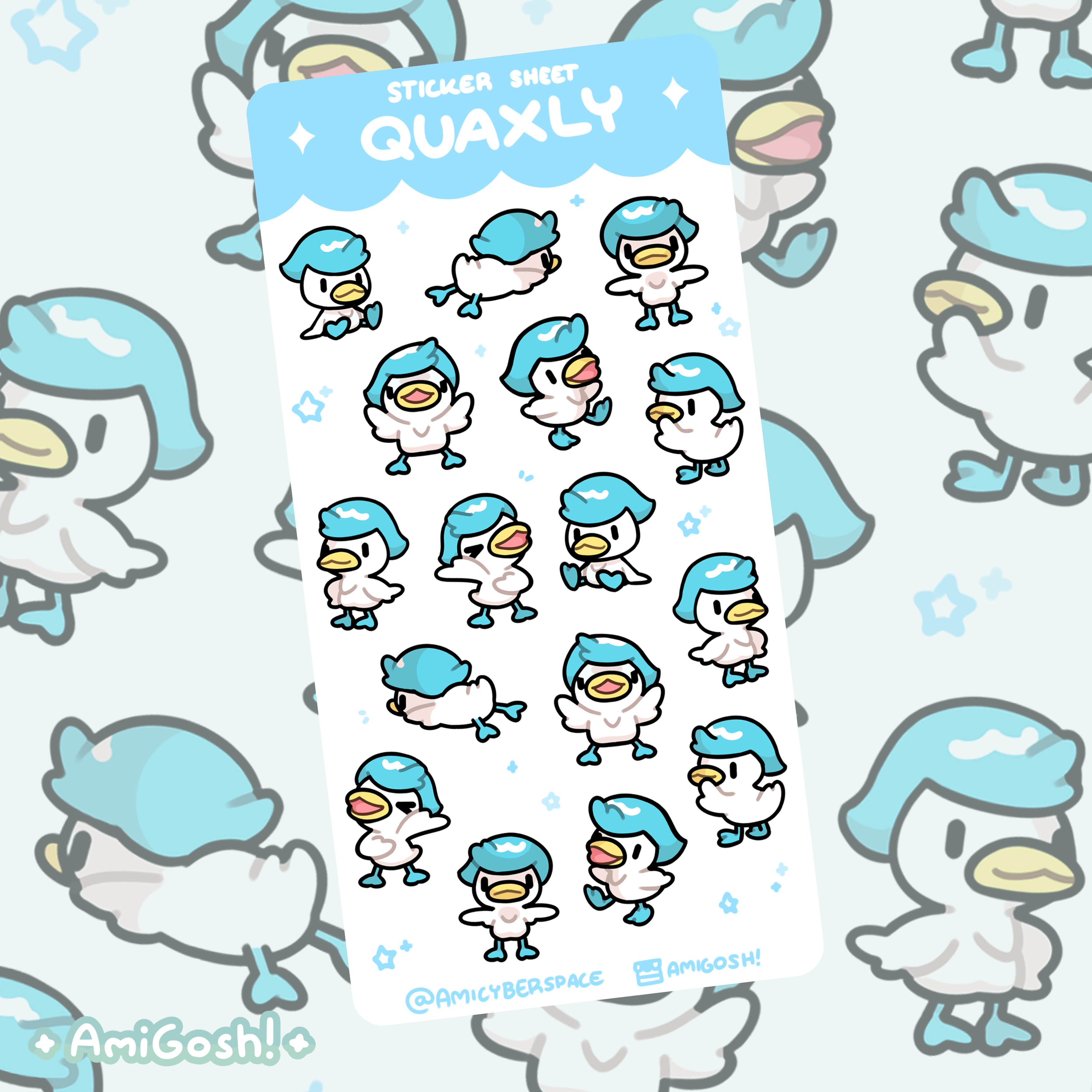 〖 Pokemon 〗Quaxly Sticker Sheet