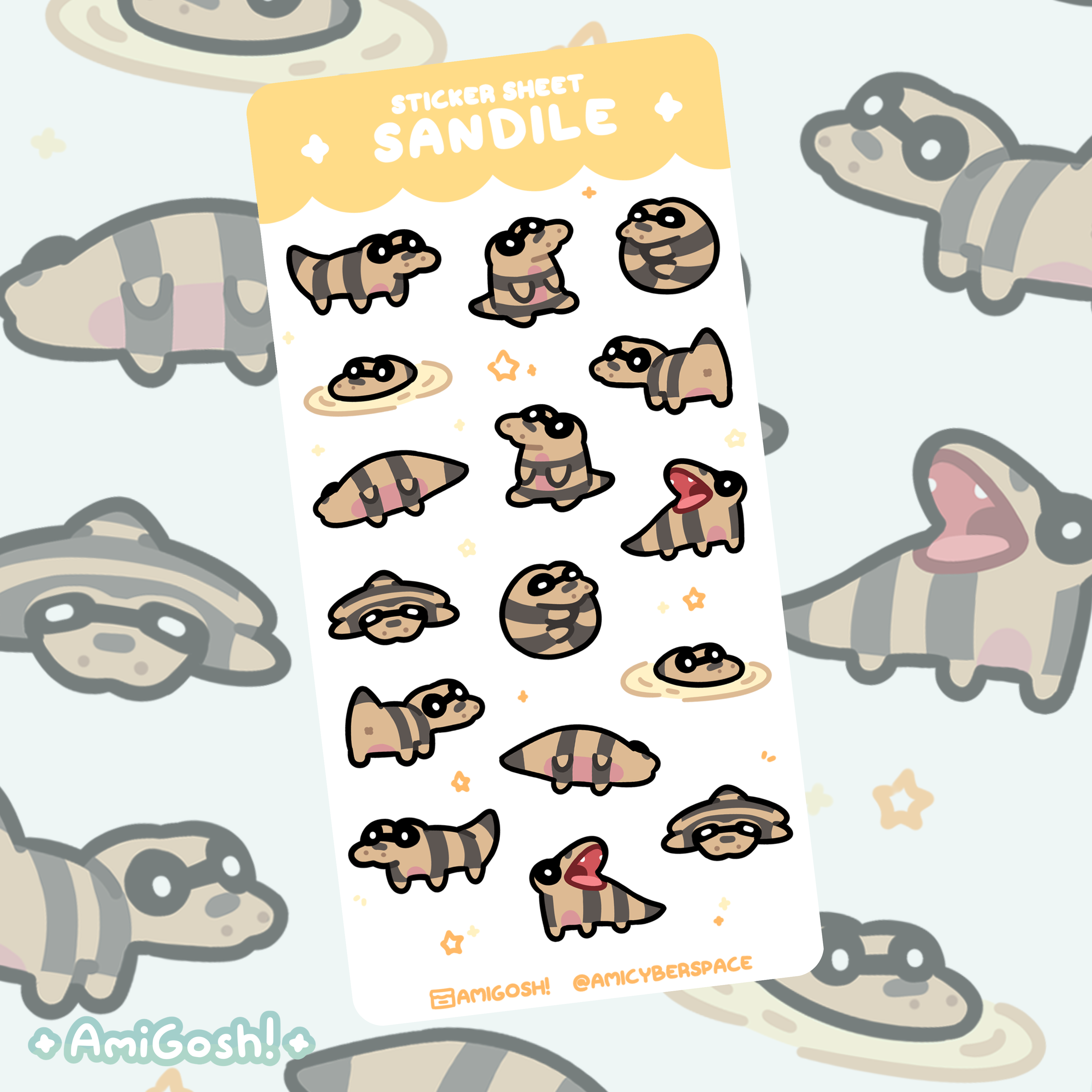 〖 Pokemon 〗Sandile Sticker Sheet
