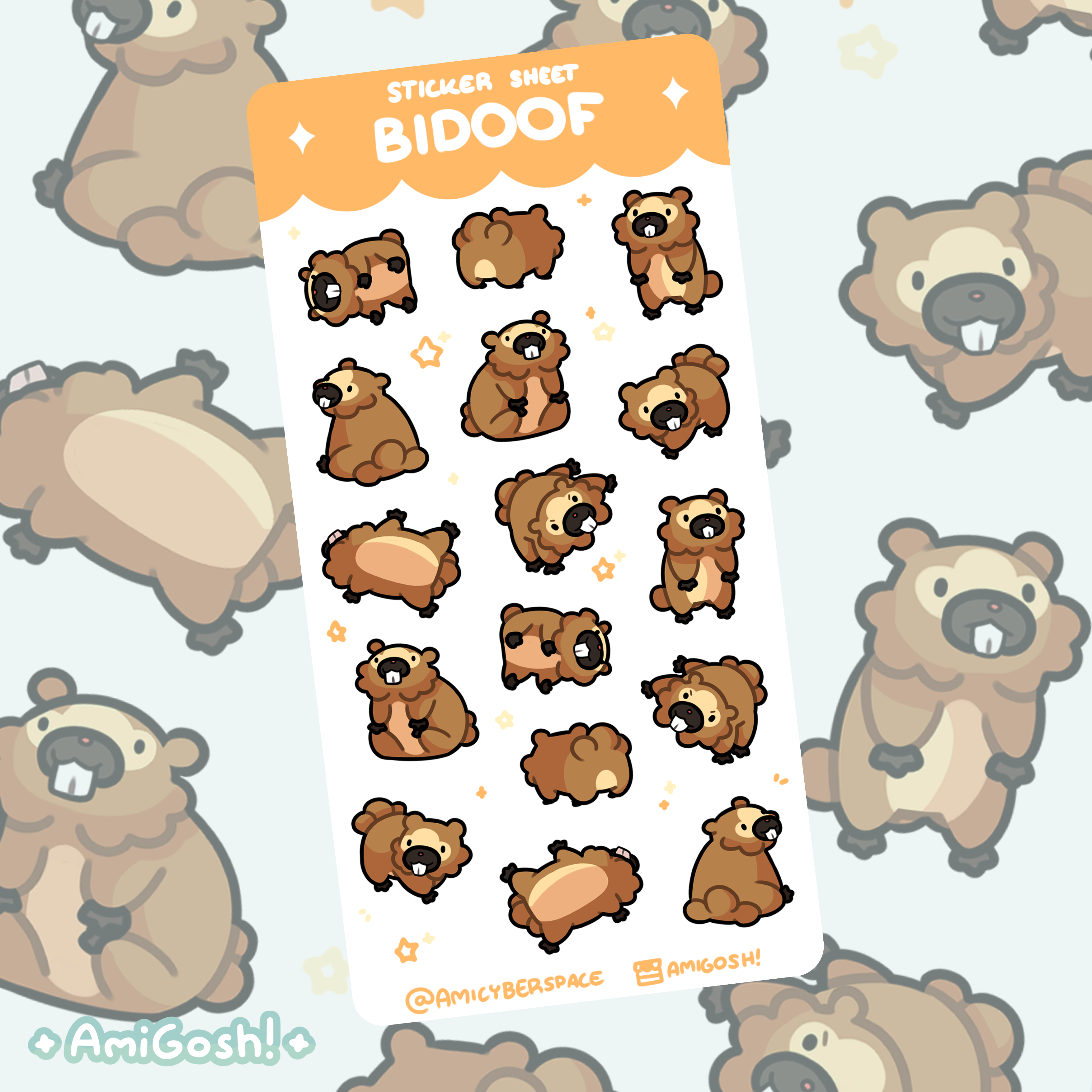 〖 Pokemon 〗Bidoof Sticker Sheet