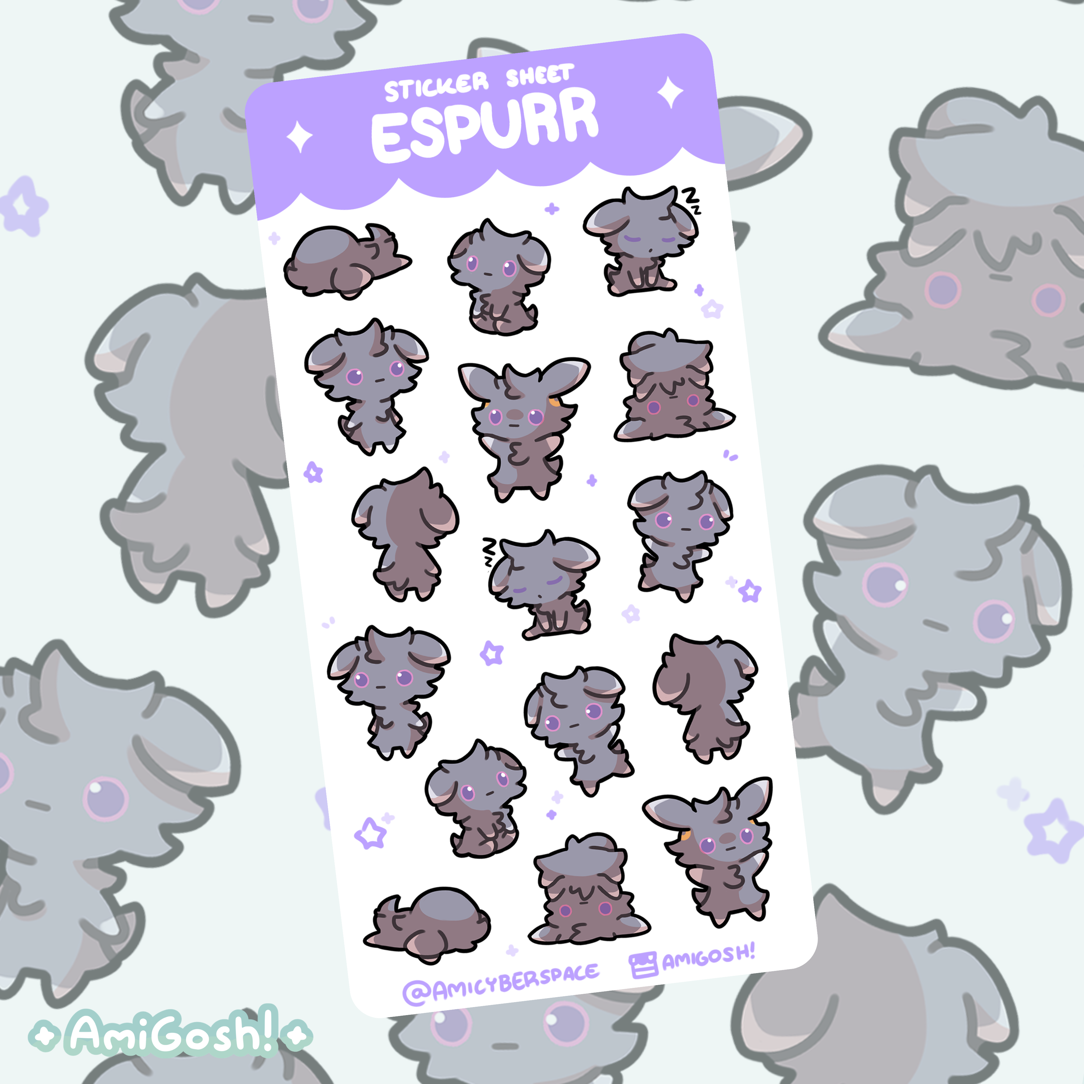 〖 Pokemon 〗Espurr Sticker Sheet